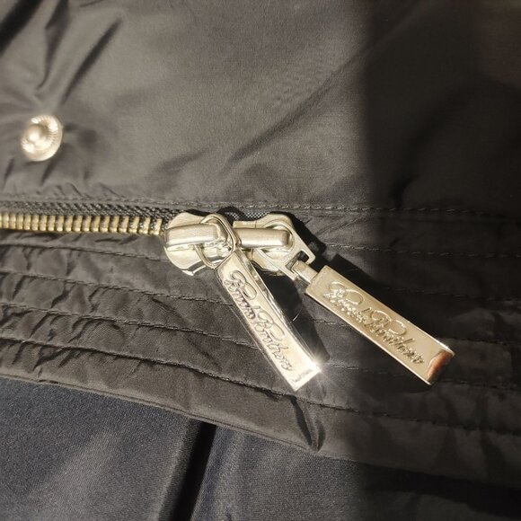 Brooks Brothers 346 Womens Black Quilted Down Puffer Jacket Size L Button Zip - Picture 6 of 8